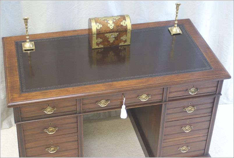 2062 Small Antique Walnut Pedestal Desk JAS Shoolbred (6)